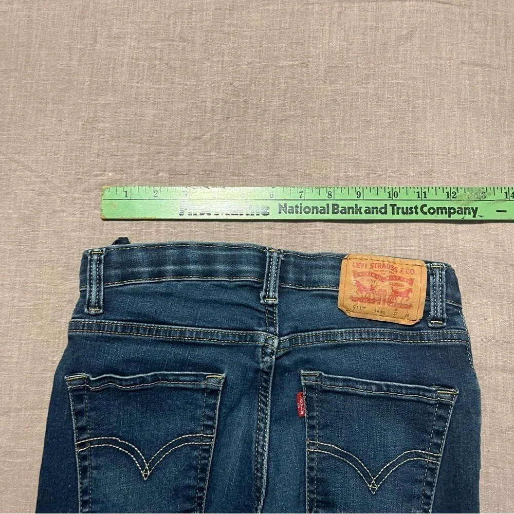 Levi's 511 Kids Classic Indigo Jeans Adjustable straps Straight Leg Size 14 Reg